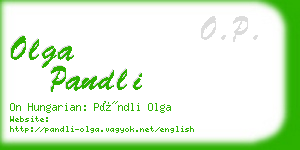 olga pandli business card